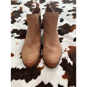 Lucky Brand Women's Basel Booties Leather Brown Academia Preppy Western Size 8M